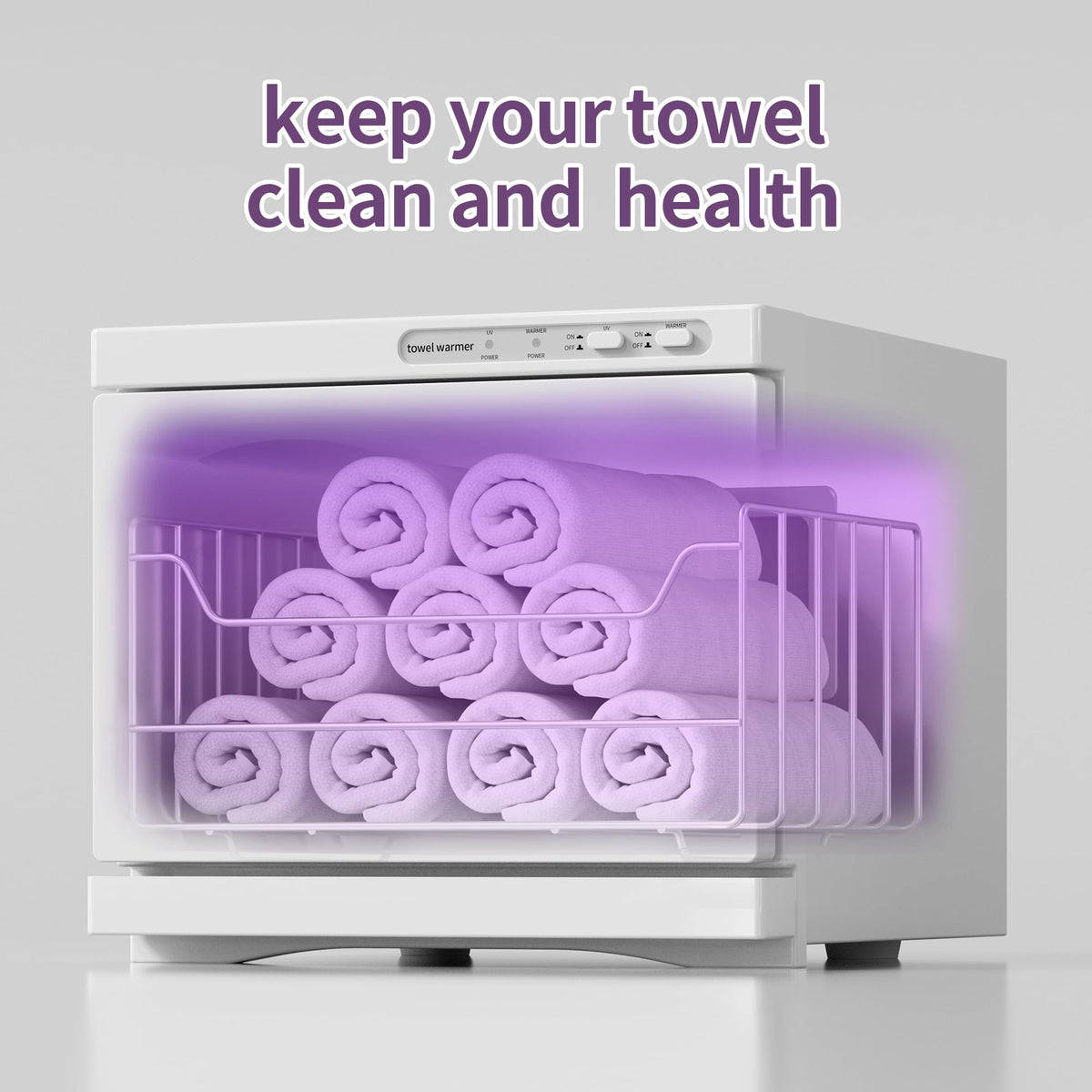 Dress Vous towel warmer compact design fits neatly in home or spa spaces.