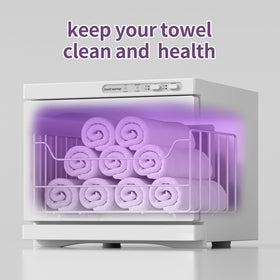 Dress Vous towel warmer compact design fits neatly in home or spa spaces.