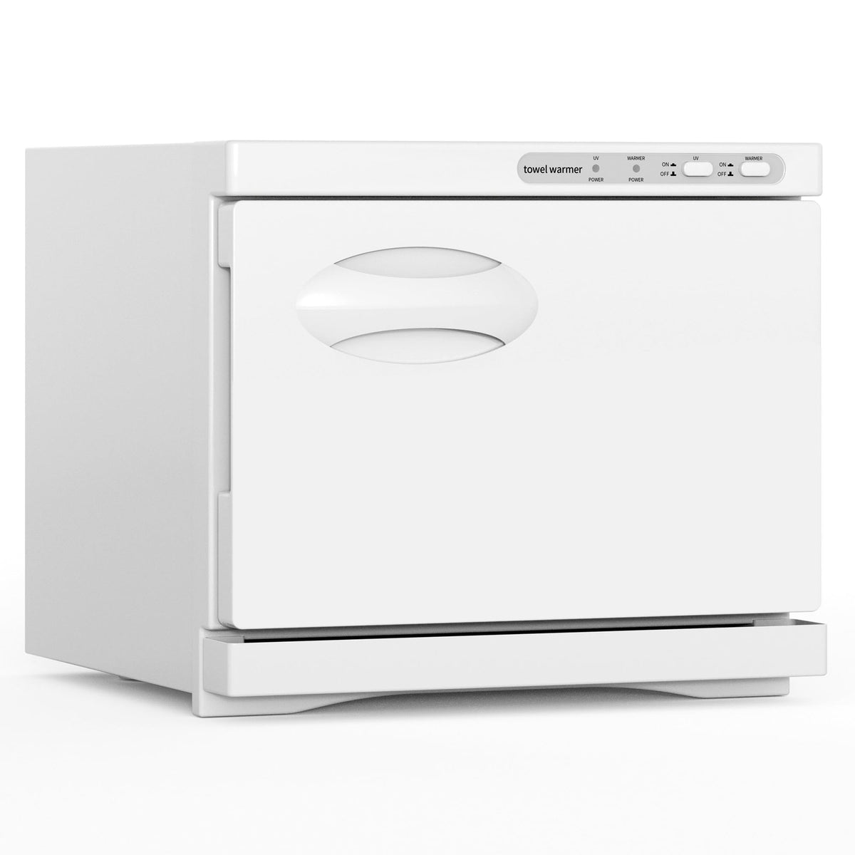 Dress Vous towel warmer front view showing compact, space-saving design for home or salon.