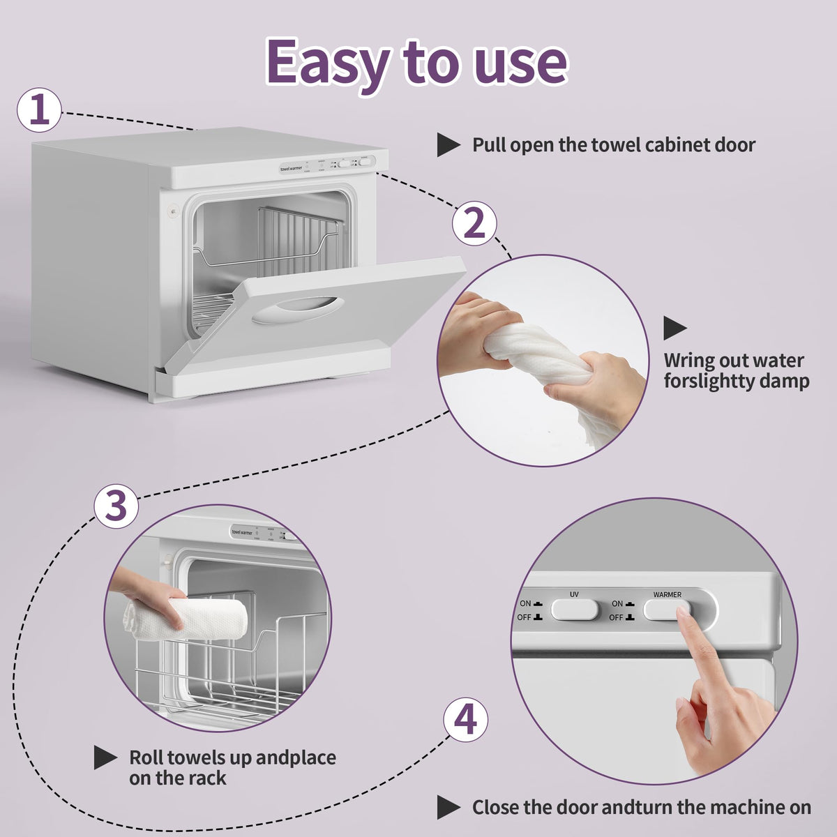 Dress Vous towel warmer interior drum demonstrates rust-resistant aluminum for longevity.