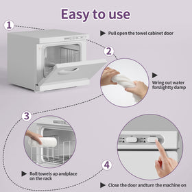 Dress Vous towel warmer interior drum demonstrates rust-resistant aluminum for longevity.