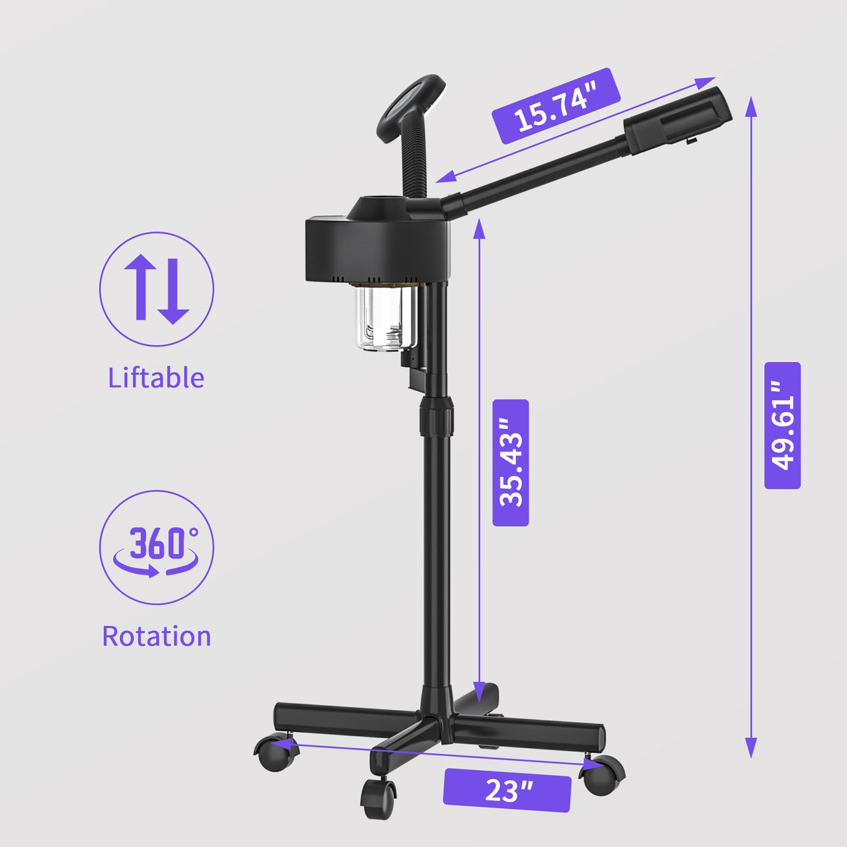 Dress Vous 5x magnifying lamp aids detailed skin inspection.