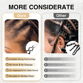 DRESSMAKER Invisible knots crochet hair on head for a flawless scalp look.