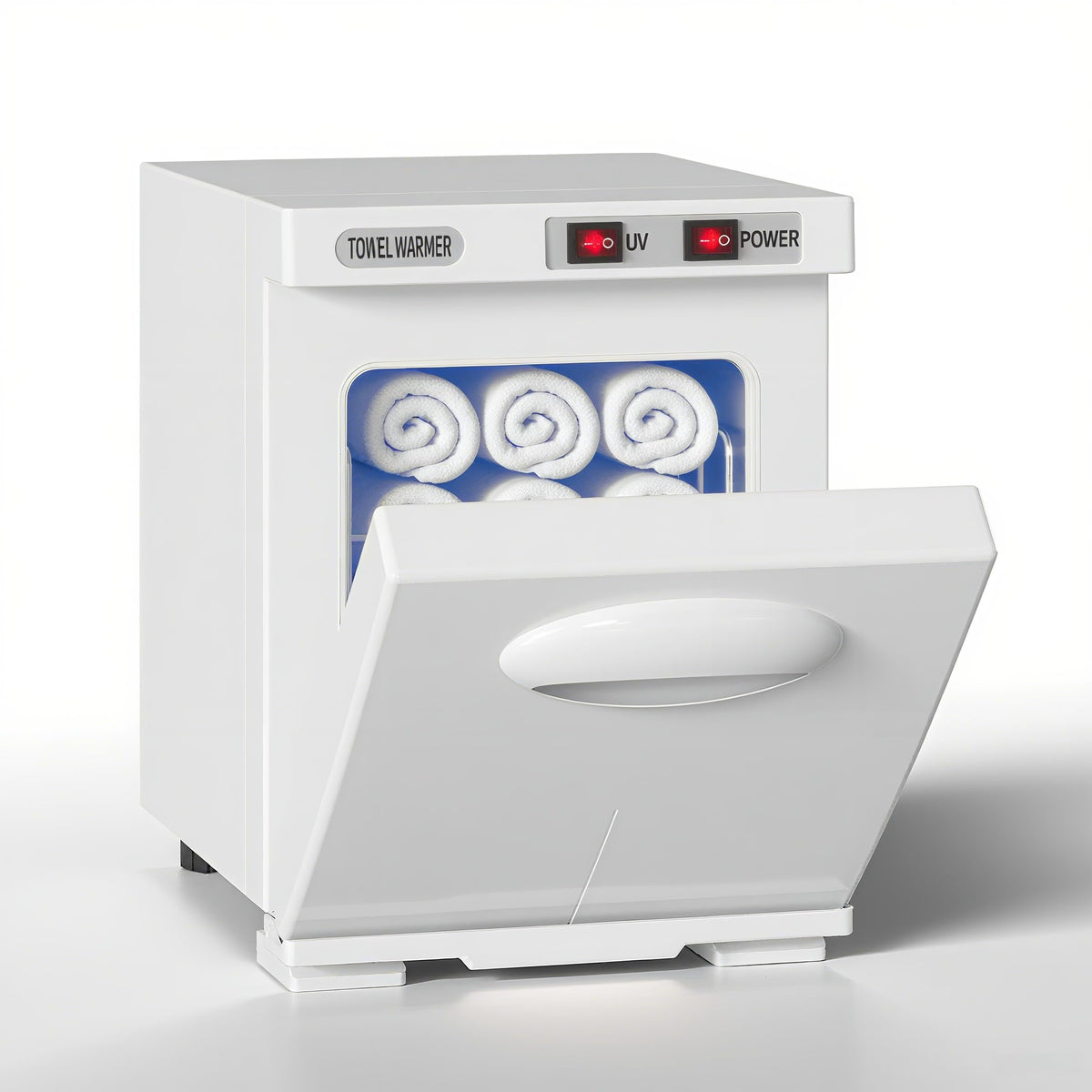 Dress Vous Towel Warmer front view with compact 5L design for small spaces.