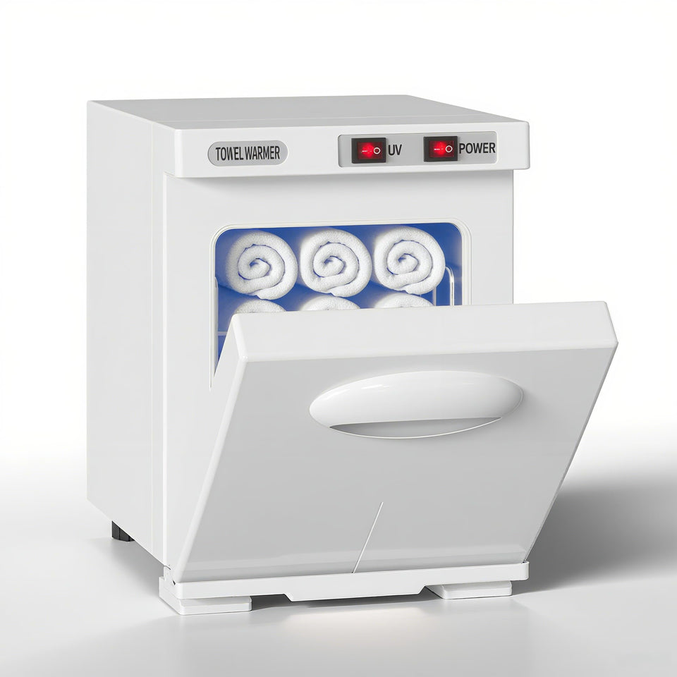 Dress Vous Towel Warmer front view with compact 5L design for small spaces.