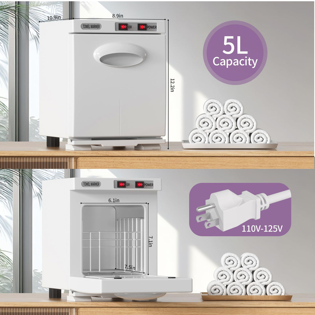 Dress Vous Towel Warmer inner aluminum cavity for durable performance.