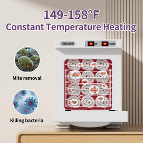 Dress Vous Towel Warmer side panel shows slim, space-saving profile.