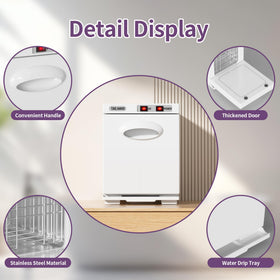 Dress Vous Towel Warmer white finish complements modern spaces.