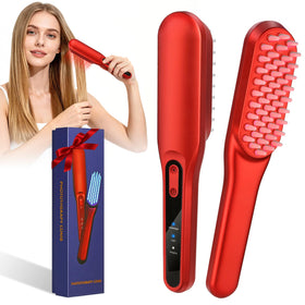 Front view of the DREWALA Laser Hair Growth Comb showing ergonomic design for convenient home use.