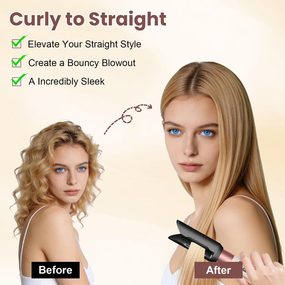 DrFlito Hair Smooth Attachment snaps easily onto Dyson Airwrap HS01 HS05 HS08 for a secure fit.