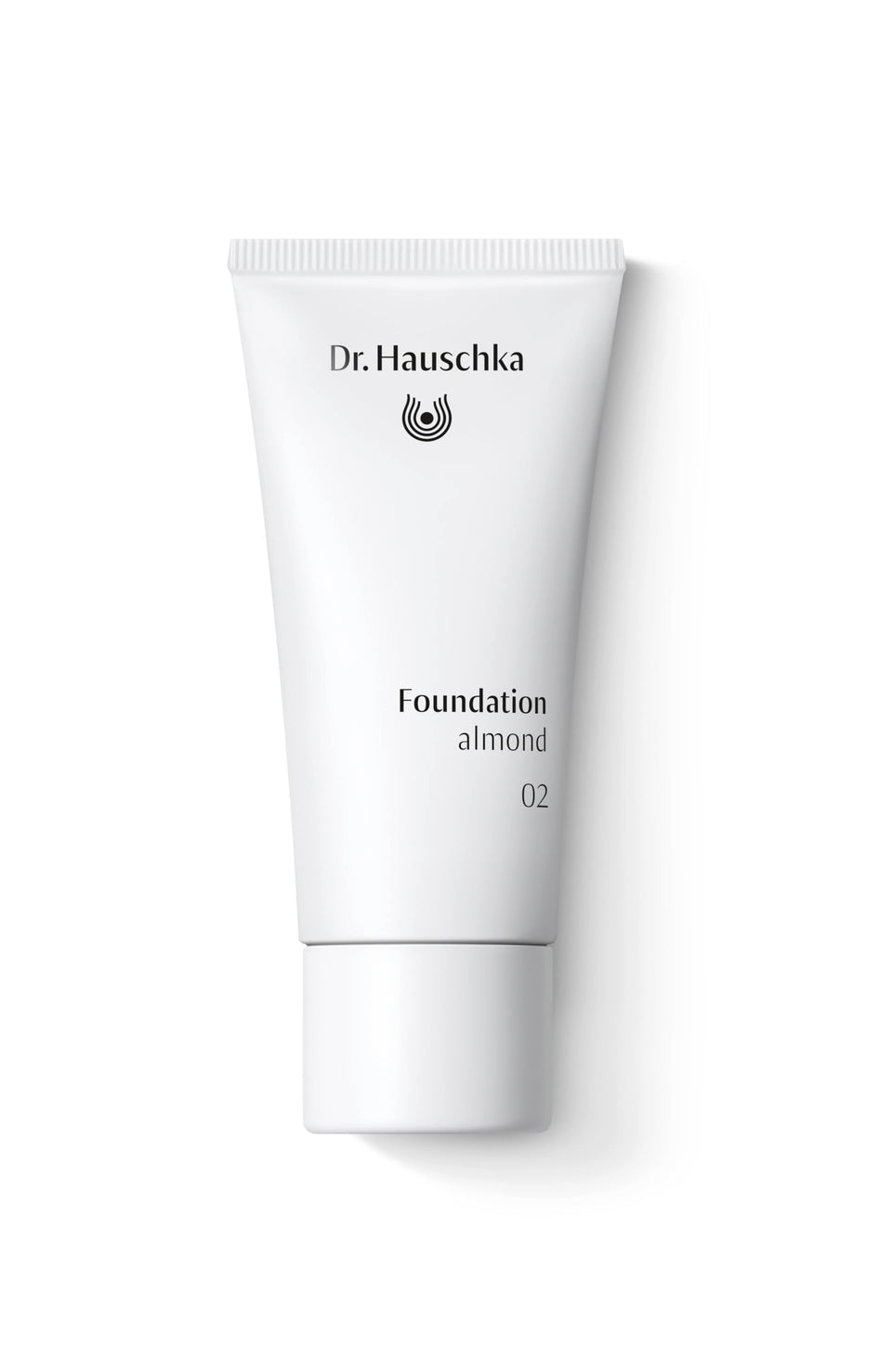 Dr. Hauschka Almond 02 Foundation bottle offers natural, buildable coverage for light to medium skin.