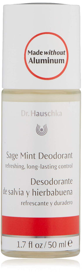 Dr. Hauschka Sage Mint Deodorant bottle shows aluminum-free freshness for daily wear.