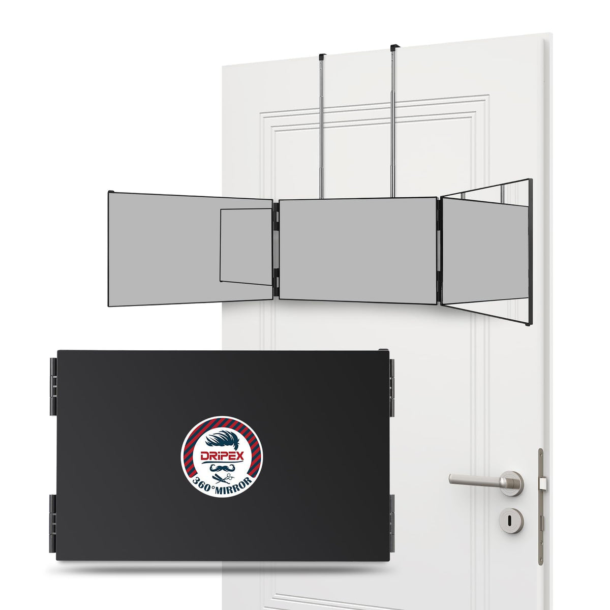 Dripex 3-Way Mirror folded storage shows compact travel-friendly design.