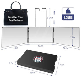 Dripex 3-Way Mirror wall-mount setup demonstrates versatile space installation.