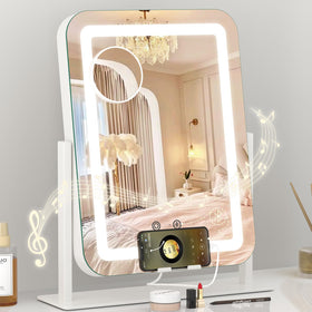 Dripex 5-in-1 vanity mirror with LEDs for precise makeup lighting