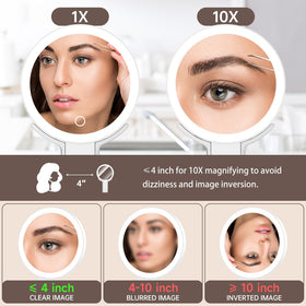 Dimmable brightness lets you tailor glow for tutorials or daily grooming