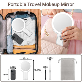 Three light colors simulate different environments for versatile makeup checks