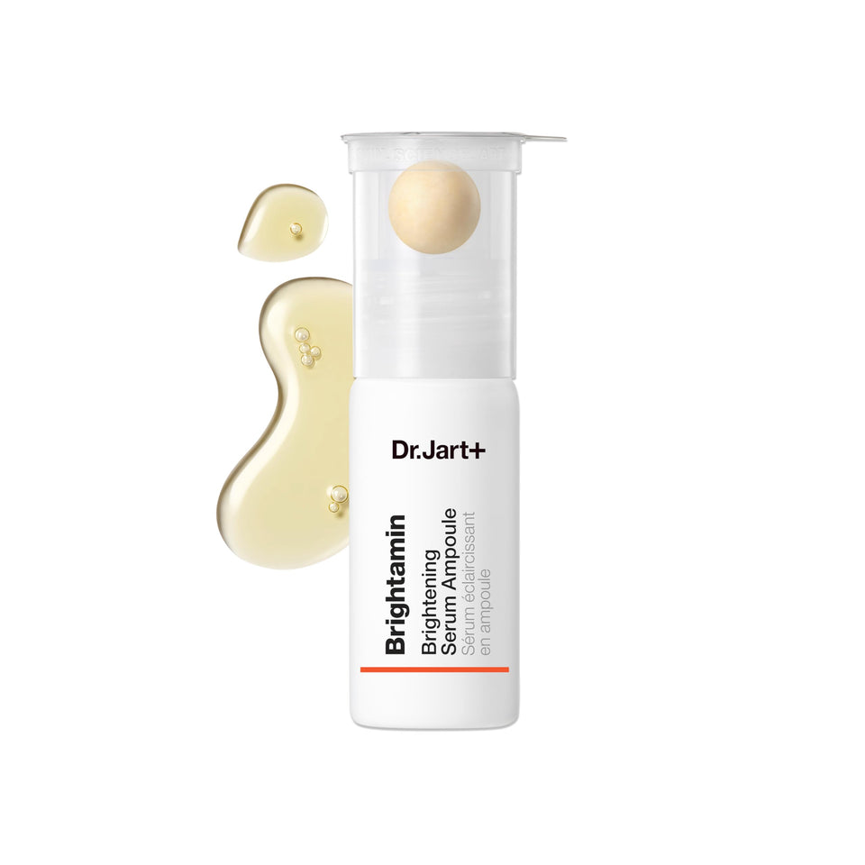 Dr.Jart+ Brightamin serum bottle close-up highlighting brightening action for radiant skin