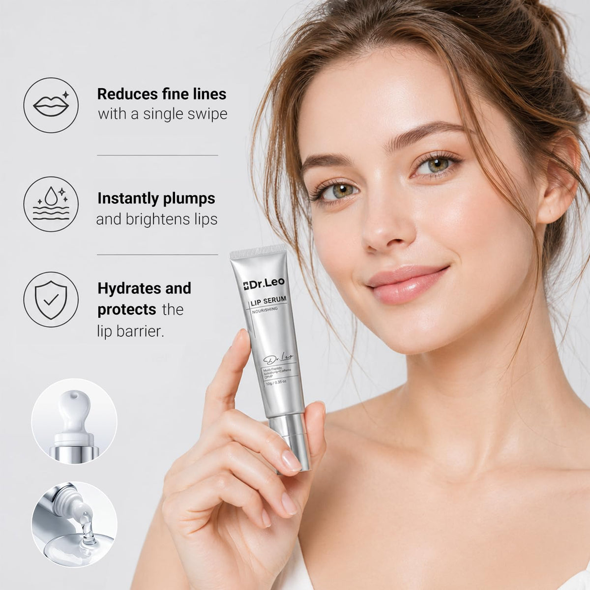 Ceramic tip dispensing serum for controlled dosing
