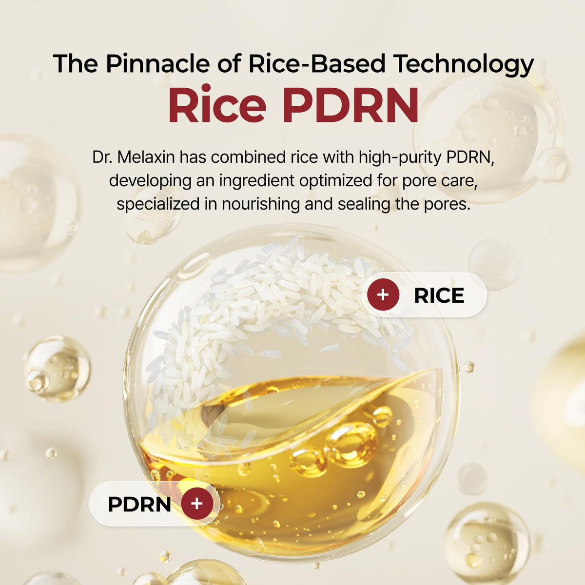 Application scene demonstrates gentle massage with Dr.Melaxin Rice PDRN Serum.