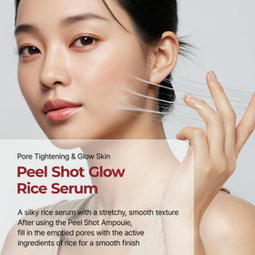Texture close-up shows silky finish of Dr.Melaxin Glow Serum.