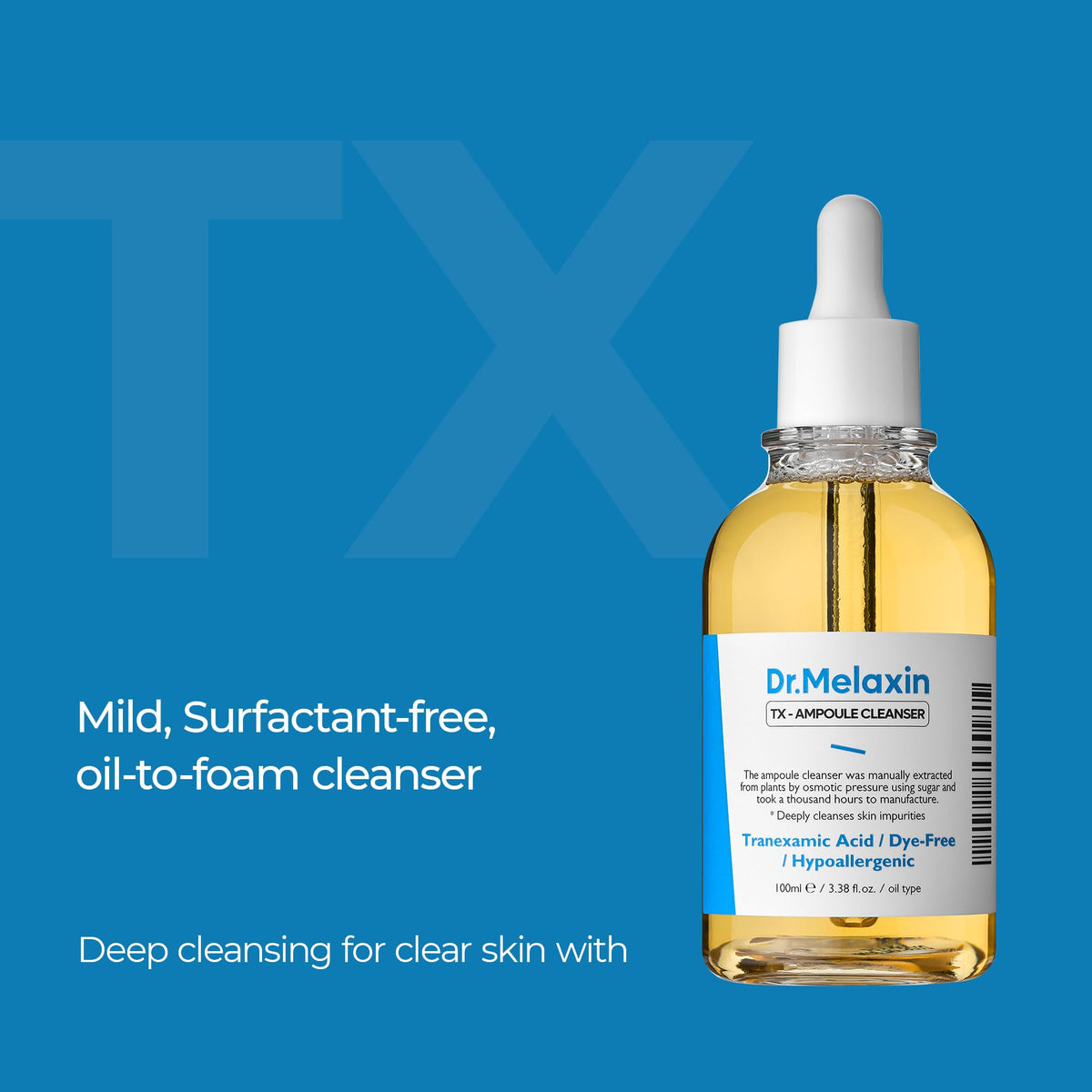 Dr.Melaxin TX Ampoule Cleanser dropper dispenses precise cleansing