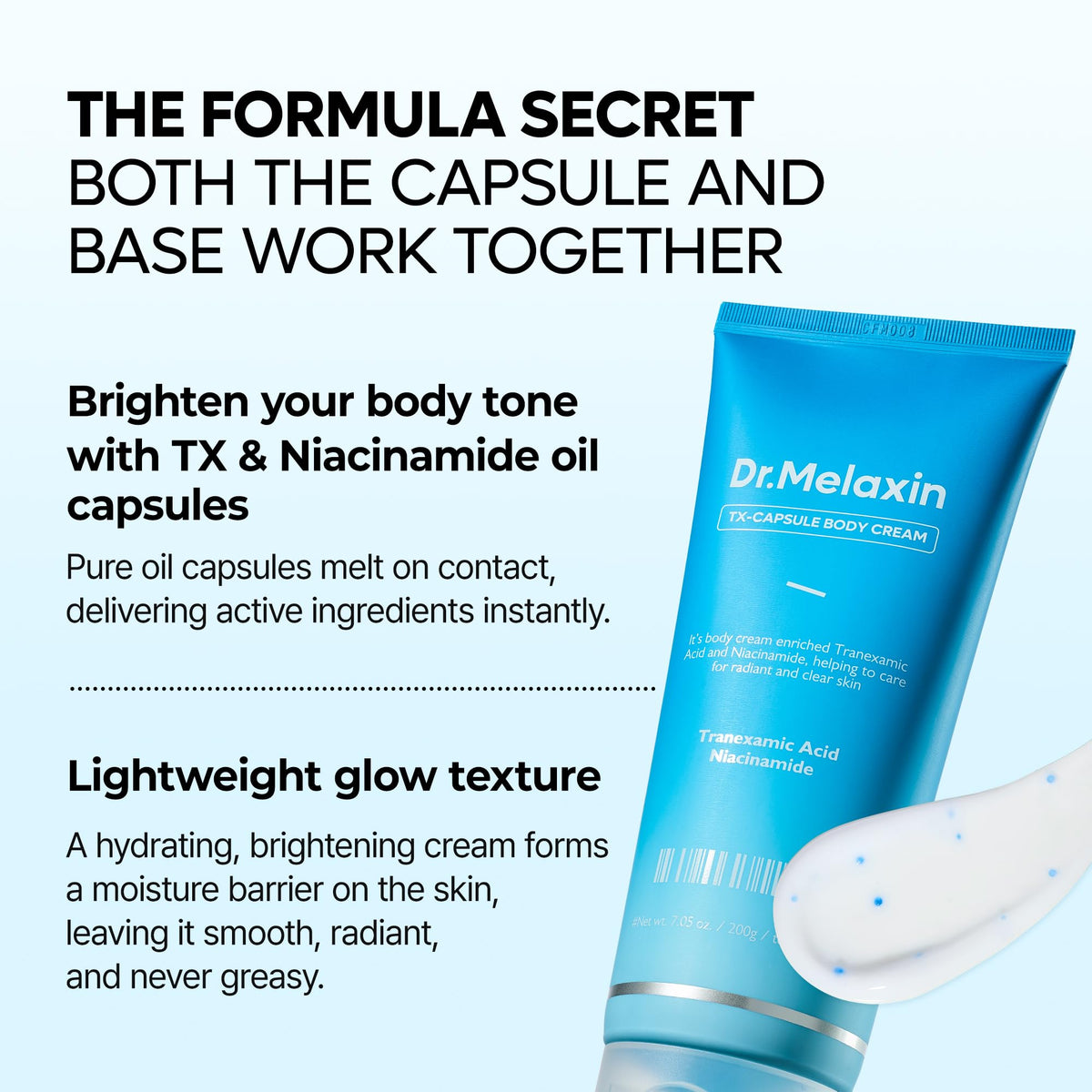 Dark spots and uneven tone on the body may appear more even over time