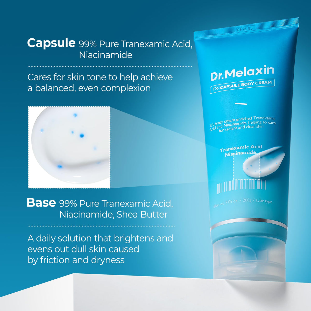 Underarms and elbows receive targeted care with a lightweight, non-greasy finish