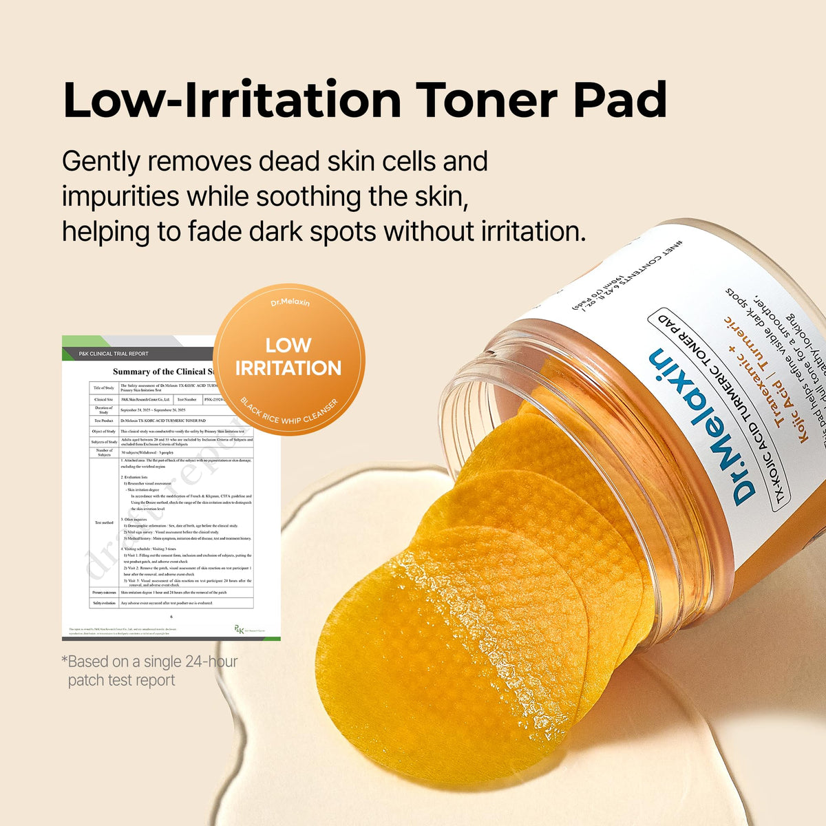 Dr.Melaxin TX Kojic Toner Pads night routine with gentle exfoliation