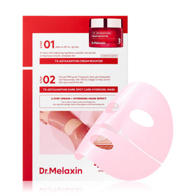 Dr.Melaxin TX mask packshot showing the four-sheet box for brightening and firming.