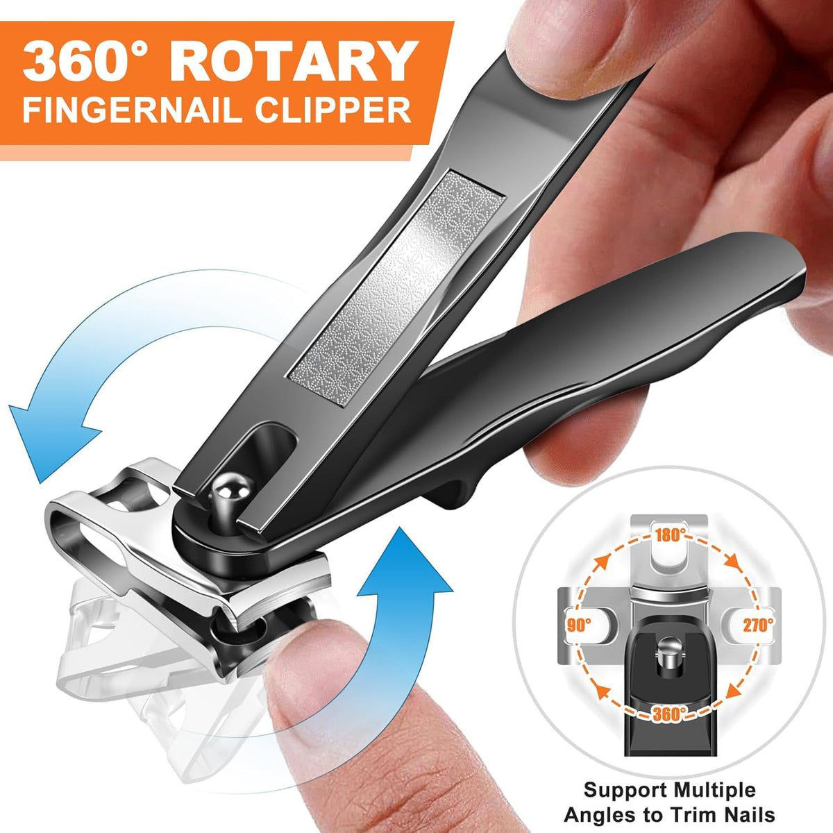 DRMODE nail clippers with catcher to keep nails tidy during trimming