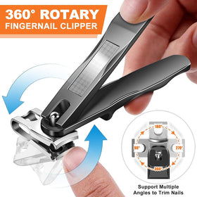 DRMODE nail clippers with catcher to keep nails tidy during trimming