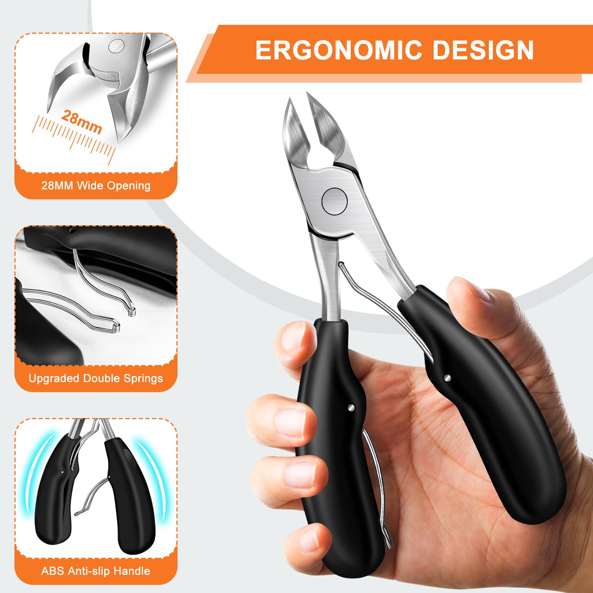 DRMODE catcher design keeps nails from splashing during clipping.