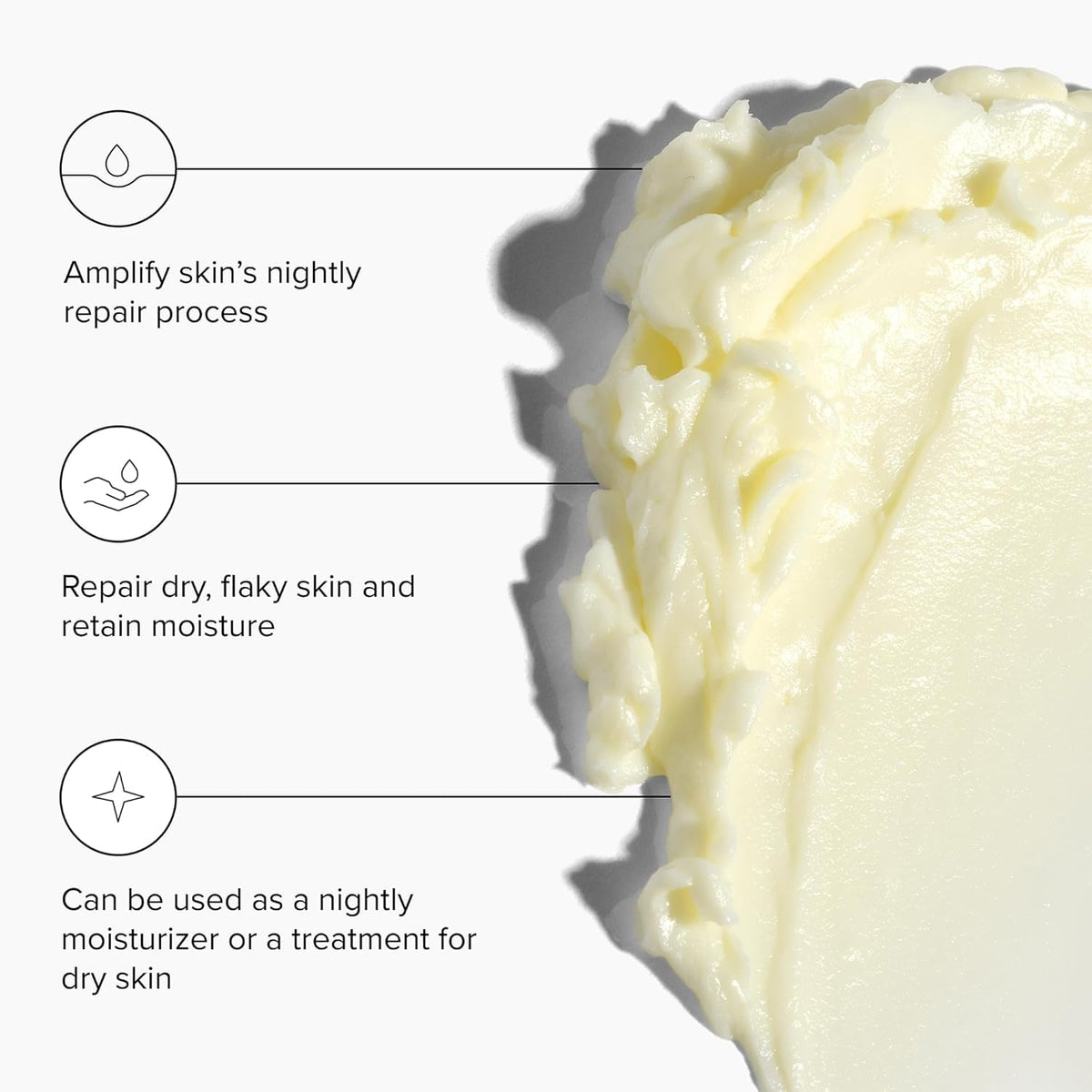 DRMTLGY Barrier Repair Mask on the face demonstrating overnight soothing hydration.