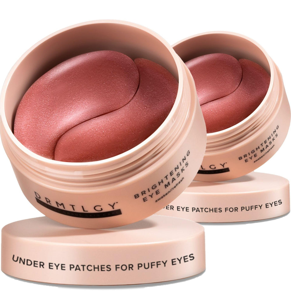 DRMTLGY Brightening Eye Masks pack shot depuffs and hydrates.