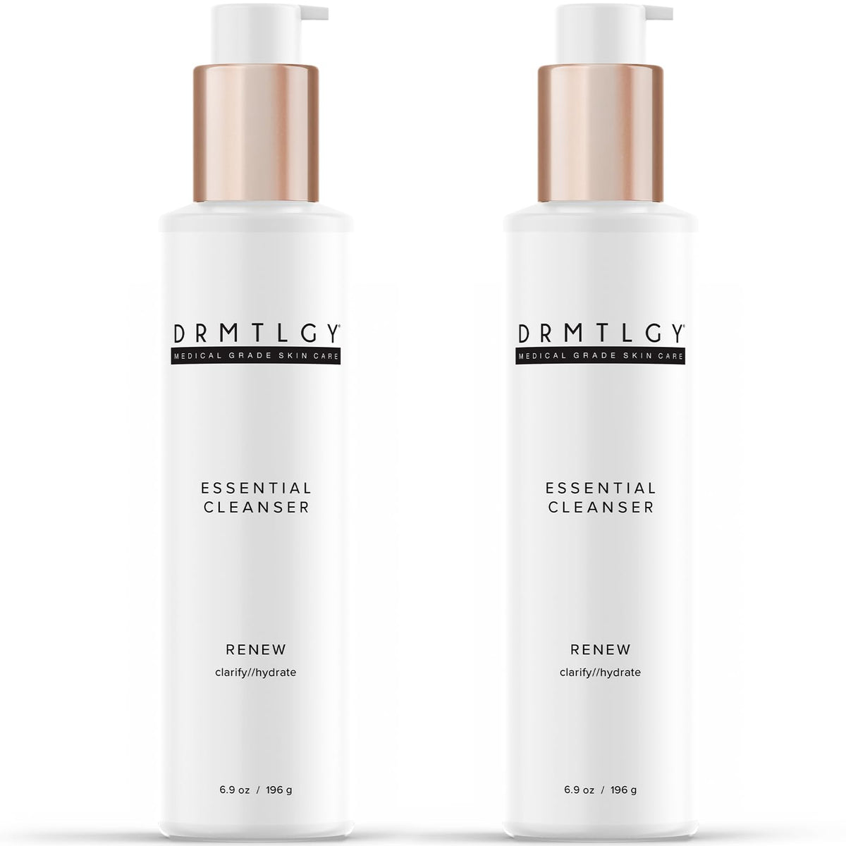 DRMTLGY Essential Cleanser bottle front for daily hydration.