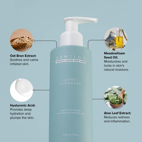 DRMTLGY gOAT Cleanser gentle lather demonstrates mild cleansing