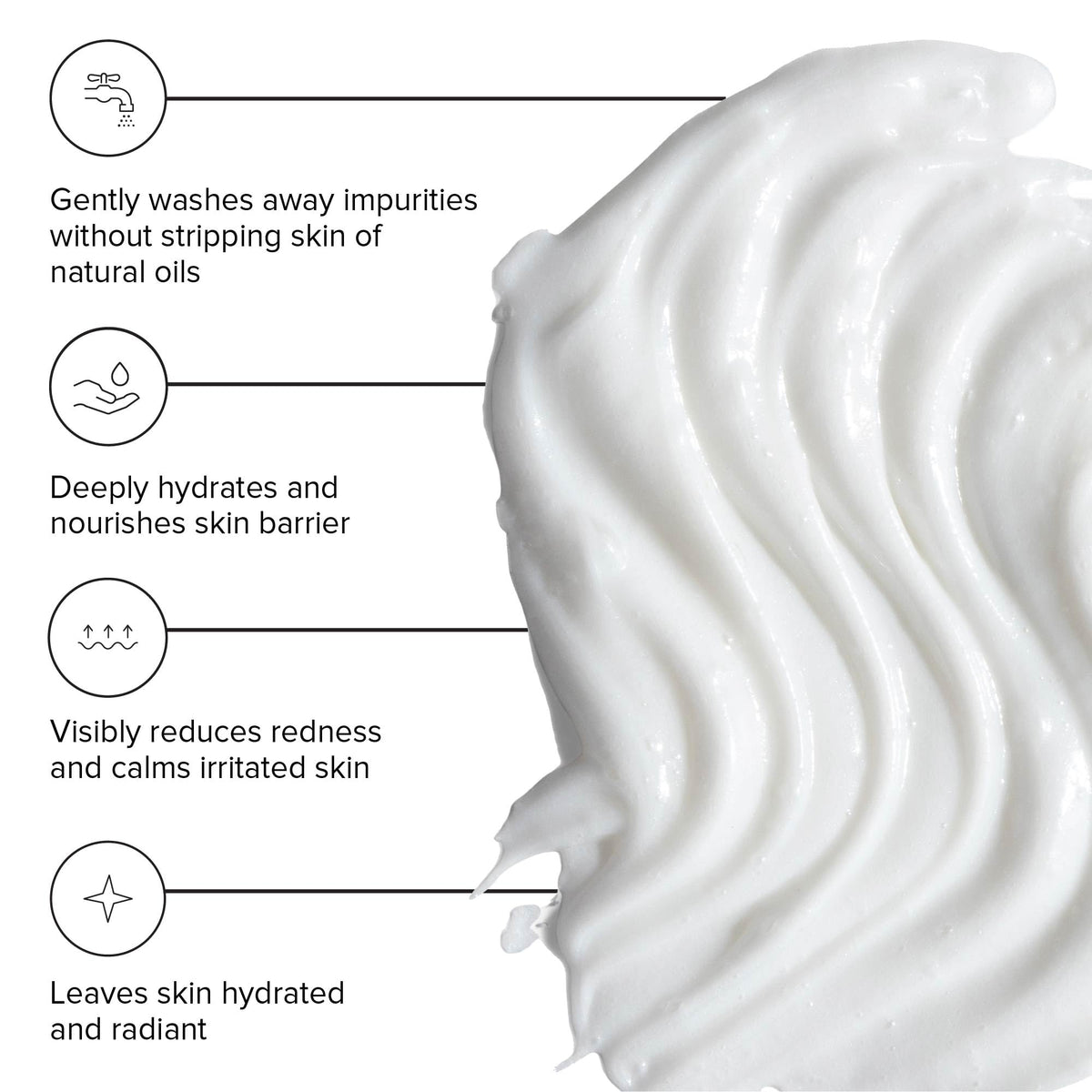 DRMTLGY gOAT Cleanser milky texture on skin-ready cleansing