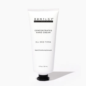 DRMTLGY hand cream bottle—fragrance-free moisturizer for dry hands.