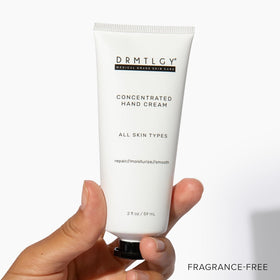 DRMTLGY hand cream cracked-hands—protects and moisturizes rough patches.