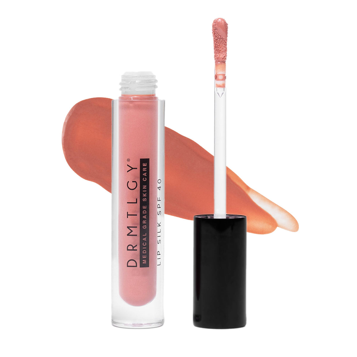 DRMTLGY Lip Silk SPF 40 Soft Tint in tube offers natural color and hydration.