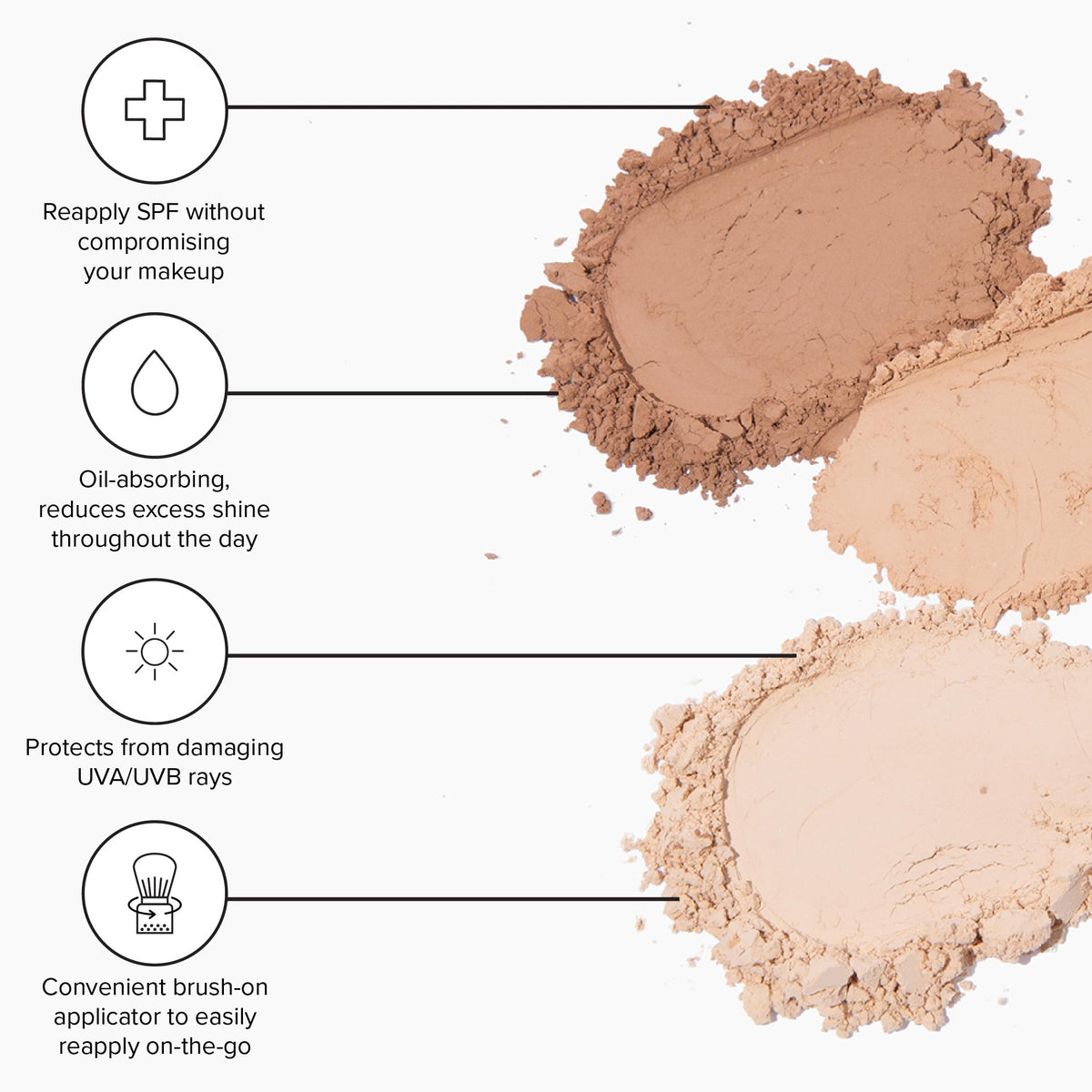 DRMTLGY Radiance Powder brush-on application showing quick coverage.