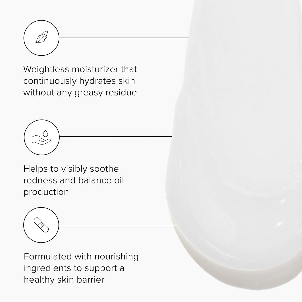 DRMTLGY Water Créme texture close-up highlights smooth, quick-absorbing hydration