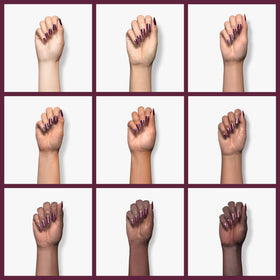 Boysenberry swatch demonstrates rich color payoff with high gloss.