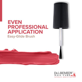 Dr.’s Remedy Enriched Nail Polish base coat application demonstrates foundation for wear.