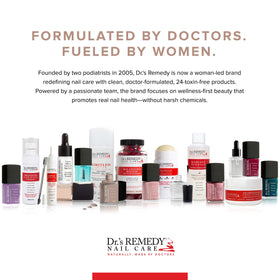 Dr.'s Remedy Poised Pink Champagne on nails with shimmering finish