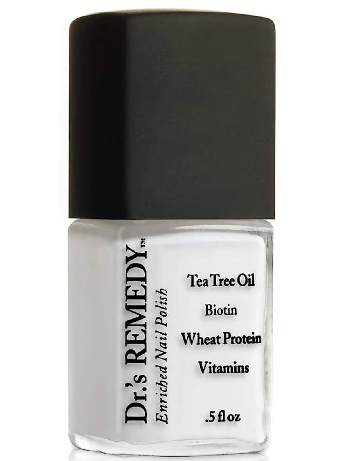 Dr.'s Remedy Enriched Nail Polish bottle close-up highlighting quick-dry formula and radiant color.