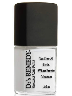 Dr.'s Remedy Enriched Nail Polish bottle close-up highlighting quick-dry formula and radiant color.