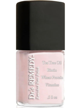 Dr.’s Remedy enriched nail polish bottle closeup, showcasing vibrant shade and nourishing formula for stronger nails