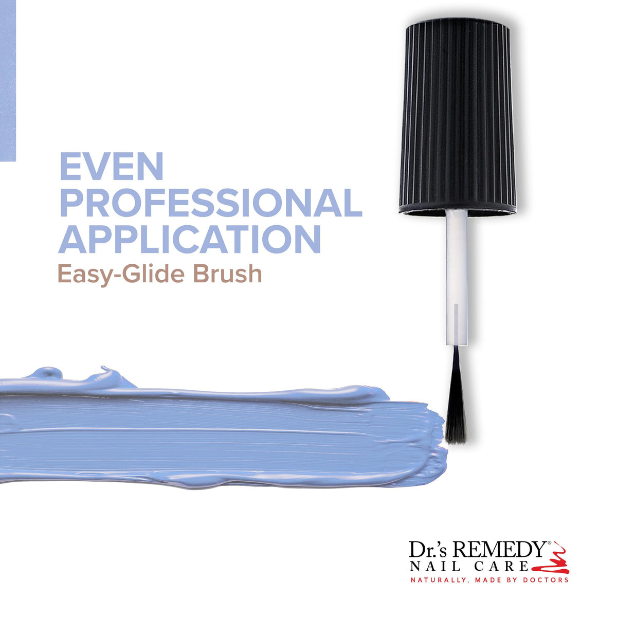 Close-up shows brilliant shine after quick-dry polish application